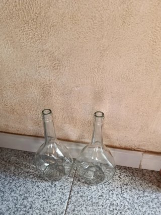 2 Botellas de Vidrio Transparentes