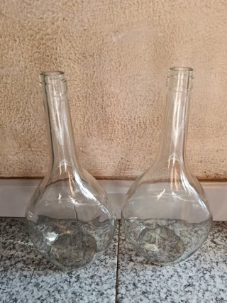 2 Botellas de Vidrio Transparentes