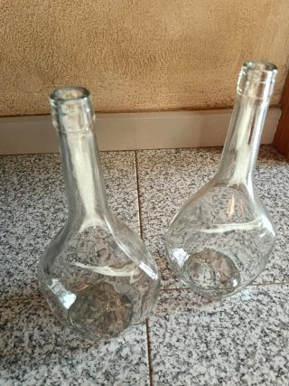 2 Botellas de Vidrio Transparentes