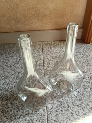 2 Botellas de Vidrio Transparentes