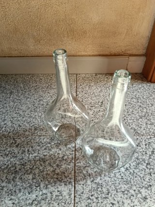 2 Botellas de Vidrio Transparentes