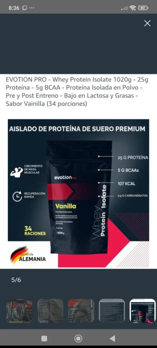 Bote/ Shaker evotion pro vainilla Isolate