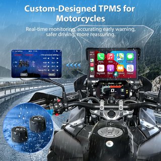 VTOPEK Pantalla Moto 7'' CarPlay Android Auto TPMS