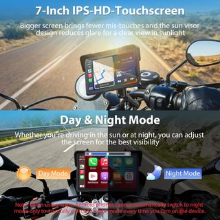 VTOPEK Pantalla Moto 7'' CarPlay Android Auto TPMS