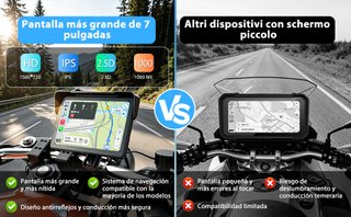 VTOPEK Pantalla Moto 7'' CarPlay Android Auto TPMS