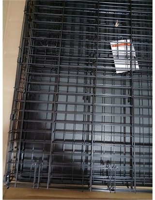 Amazon Basics Jaula para perro de alambre metálico - Duradero -Plegable con bandeja - doble puerta - 122 x 76 x 83 cm (L x An x Al) -