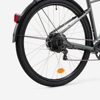 Bicicleta Trekking Eléctrica Cuadro Alto E-Actv 100 Gris