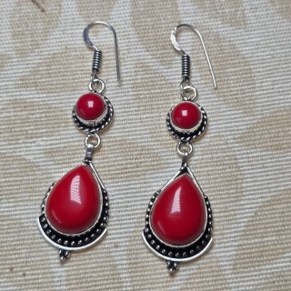 Pendientes Plata 925 Coral
