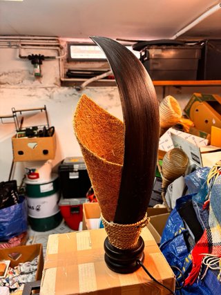 Lampada in cocco e legno