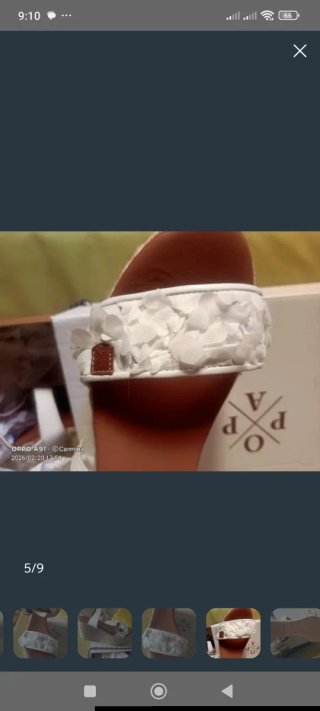 Sandalias POPA cuña esparto blancas y marrón