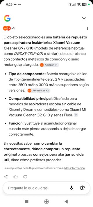 Batería repuesto aspiradora