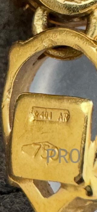 Pendientes oro 18K con piedras multicolor, sello 750