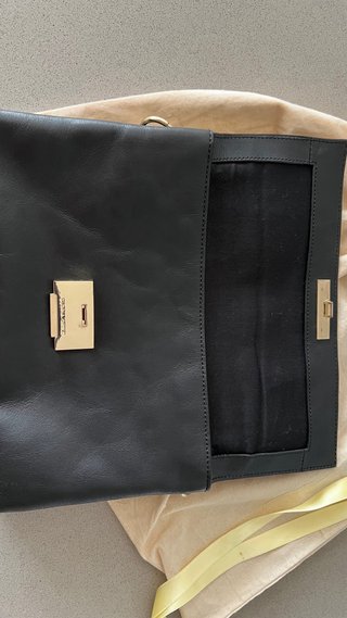 Bolso Cartera Piel Negro Gloria Ortiz 27x17cm