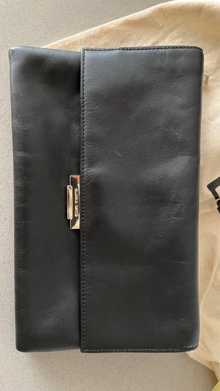Bolso Cartera Piel Negro Gloria Ortiz 27x17cm