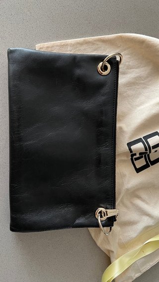 Bolso Cartera Piel Negro Gloria Ortiz 27x17cm