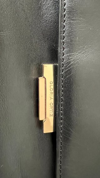 Bolso Cartera Piel Negro Gloria Ortiz 27x17cm