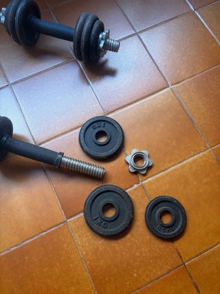 2 Mancuernas Desmontables 7 kg cada una montadas