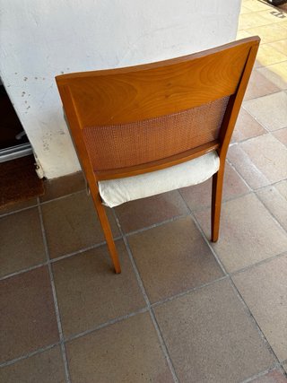 6 Sillas Kibuc Madera Haya y Rattan