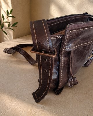 Borsa Francesco Biasia in vera pelle marrone
