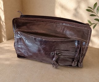 Borsa Francesco Biasia in vera pelle marrone