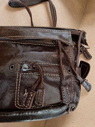 Borsa Francesco Biasia in vera pelle marrone