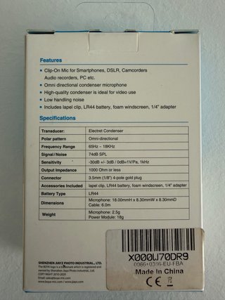 Microfono Lavalier BOYA BY-M1 Cablato