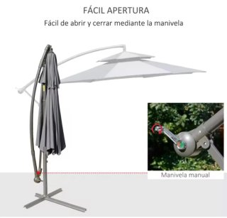 Sombrilla parasol de jardín inclinable