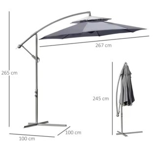 Sombrilla parasol de jardín inclinable