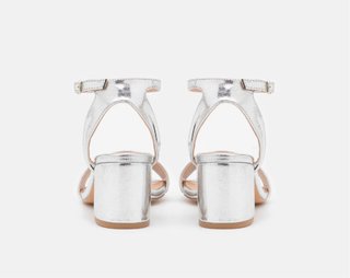 Zapatos de tacón plateados talla 42 -real talla 41