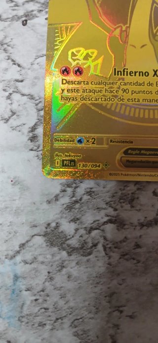 Carta Pokémon Mega Charizard X EX Dorada