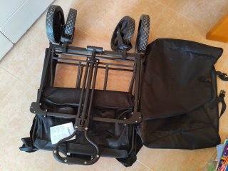 Carro Plegable Playa con Toldo desmontable negro