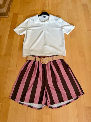 Conjunto Polo y Bermuda Rayas