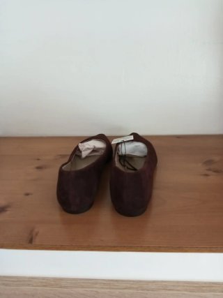 Manoletinas Zara Piel Ante Marrón Talla 38