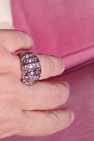 Anillo con cristales Swaroski y metal plateado