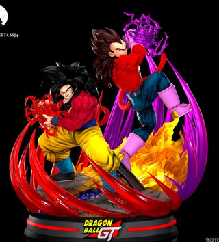 Figura Resina Goku SSJ4 y Vegeta SSJ Dragon Ball