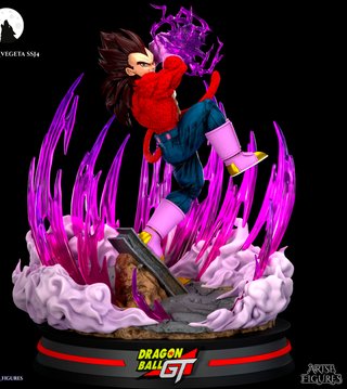 Figura Resina Goku SSJ4 y Vegeta SSJ Dragon Ball