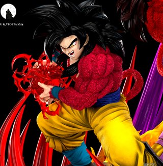 Figura Resina Goku SSJ4 y Vegeta SSJ Dragon Ball