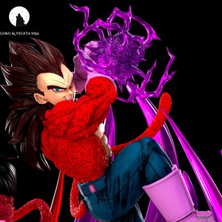 Figura Resina Goku SSJ4 y Vegeta SSJ Dragon Ball