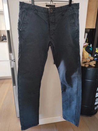Pantalones Chinos Zara Hombre Azul Marino