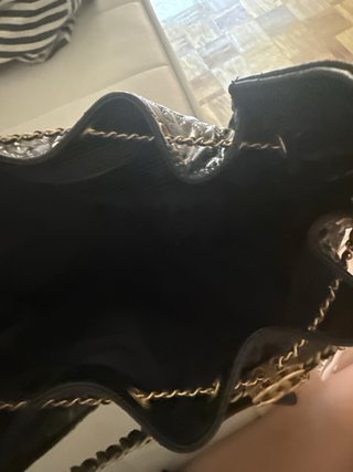 Bolso Chanel Charol Negro Dorado