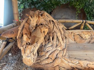 Sillón de jardín raíz teca caballo