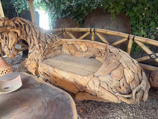 Sillón de jardín raíz teca caballo