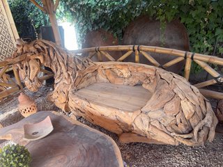 Sillón de jardín raíz teca caballo