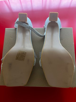 Sandalias de tacón BUONARROTI plateadas
