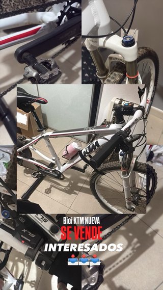 Bicicleta KTM blanca de montaña