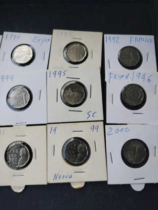 Monedas 50 Pesetas España todos los años