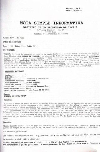 Terreno en venta en Muro en Muro