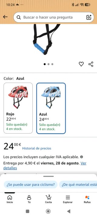 Casco y luz recargable para bicicleta