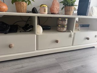Mueble TV Ikea Blanco y Madera