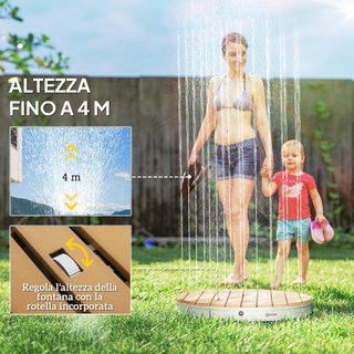 Ducha De Jardín Portátil, Ducha De Exterior Con Altura Regulable a 4 M Con Chorros De Agua Regulables, Resistente A Los Rayos UV Y Al Frío, para Sauna, Camping, Ø70.5 Cm, Efecto Madera